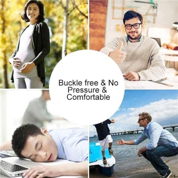 VJK No Buckle Free Elastic Belt for Women Men, Comfortable Adjustable main image 5